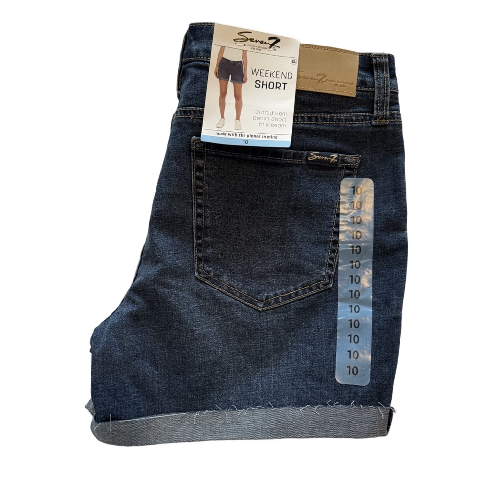 Seven7 “Weekend Short” Cuffed Denim Shorts – Size 10 – NWT